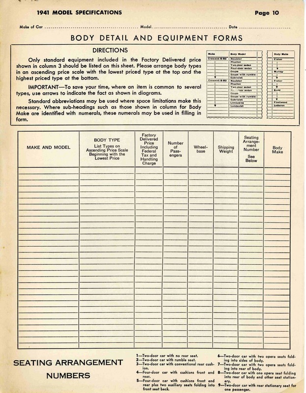 1941 Nash Specifications Page 4